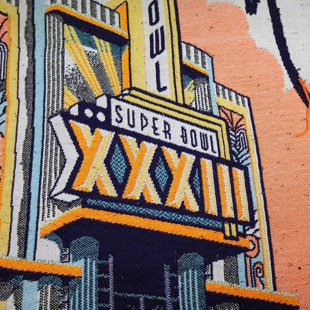 Vintage Super Bowl XXXIII Throw Blanket NFL Football Miami Florida 90s Y2K